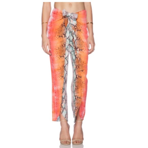 Lovers + Friends Maya Aztec Python Side Slit Tie Waist Pants Size XS - Picture 4 of 16